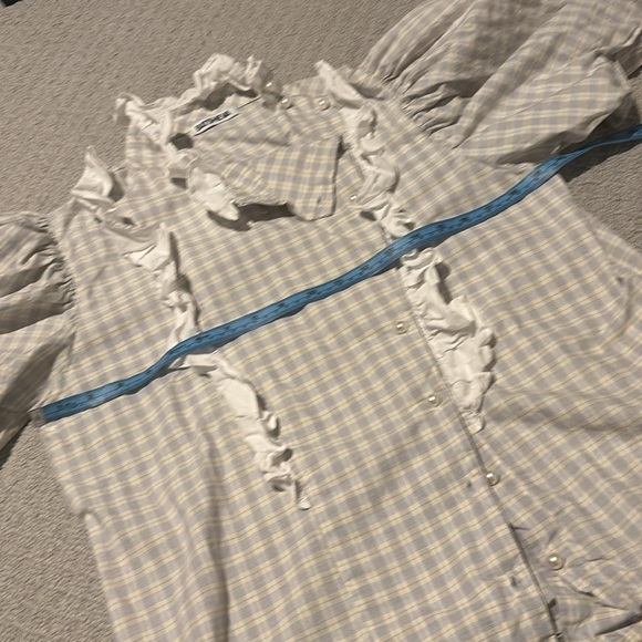 Batsheva gingham ruffle trim top - Picture 3 of 6